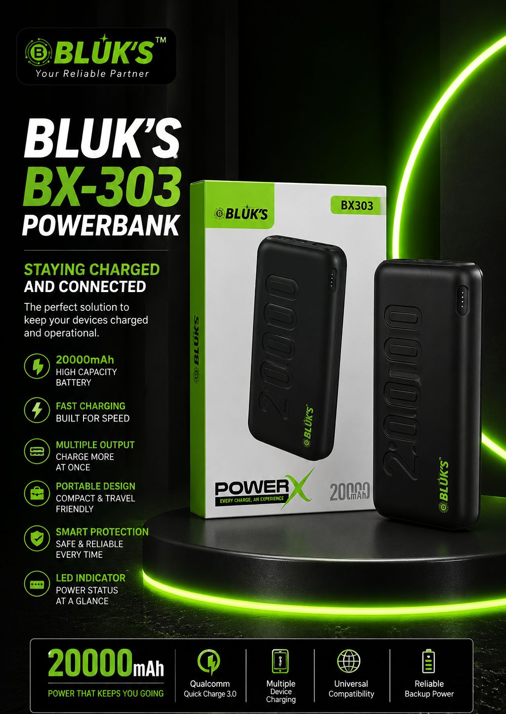Bluk's BX-303 Powerbank 20000mAh