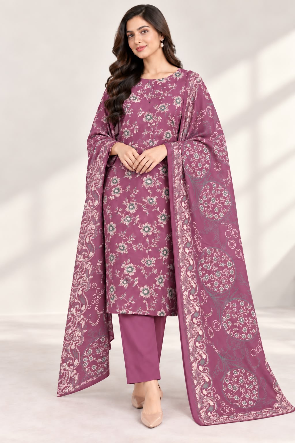Dhanak Printed Hit Code Unstitched 3pc - DESIGN 06