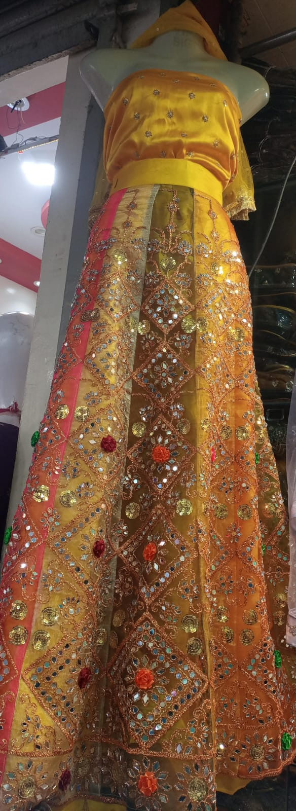 Mehndi mayun dress unstitch lehenga choli(multi shades)