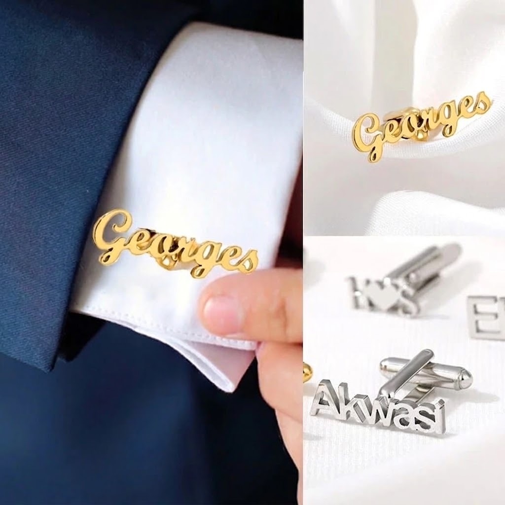 Customized Name and Alphabet Cufflinks - DESIGN 02