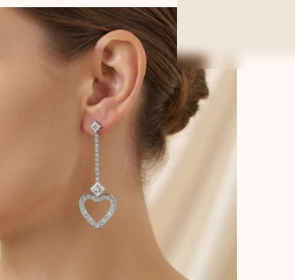 Zircon Heart Stone Earrings