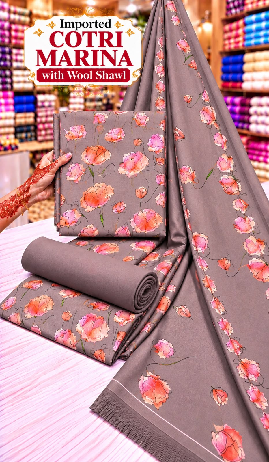 Cotri Marina Printed 3PC Suit - DESIGN 13