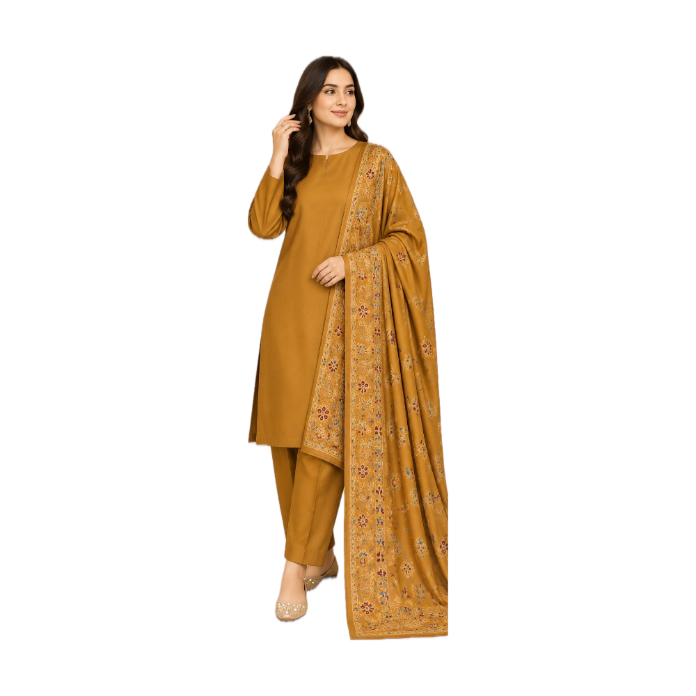 Danak Marina 3 PC Suit - Mustard / Golden