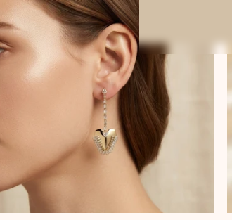 Zircon Heart Earrings