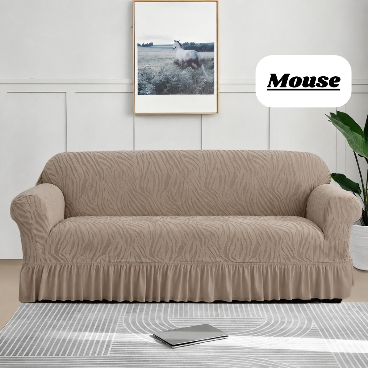Zebra Style Sofa Covers - Mouse