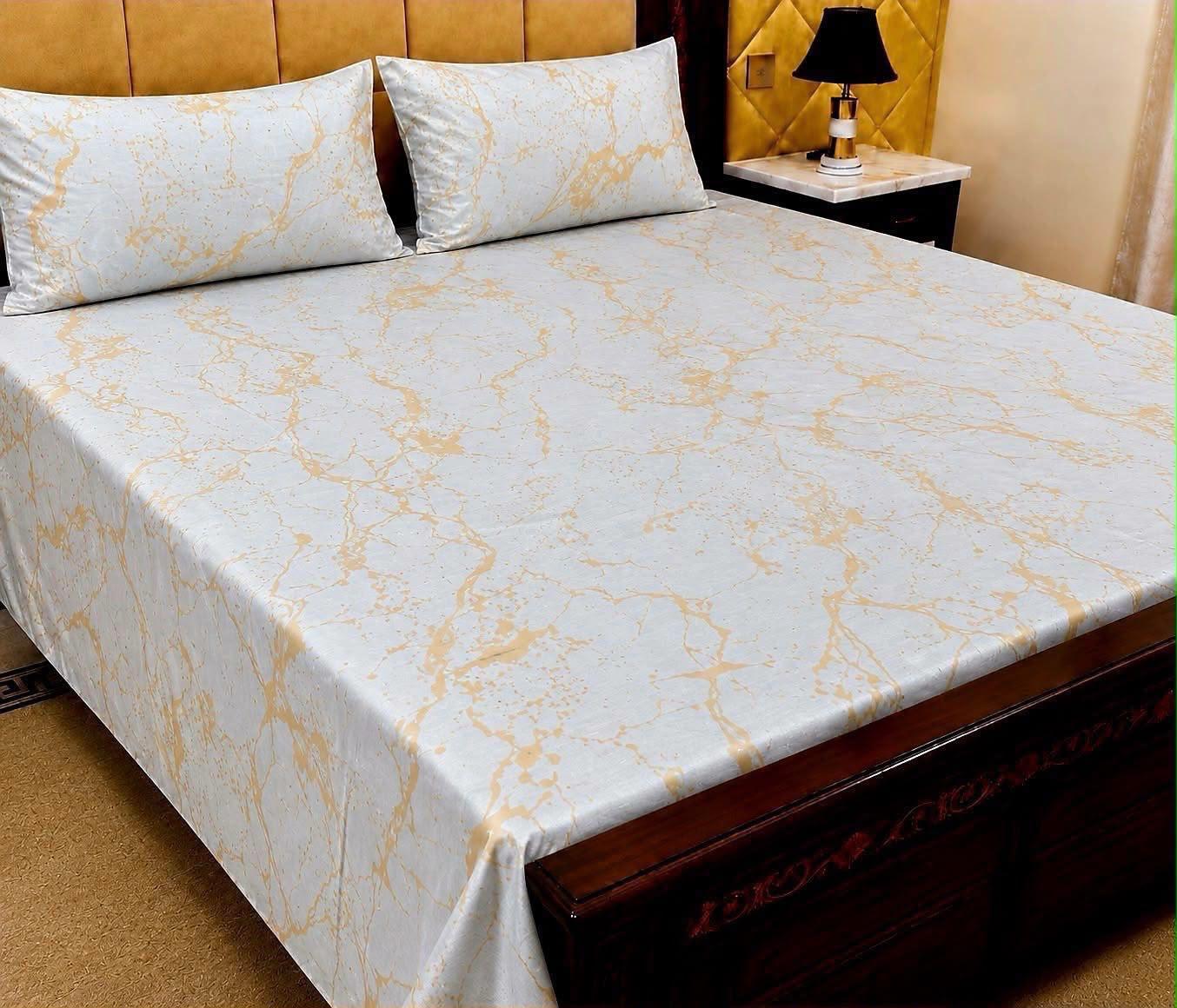 King Size BedSheet 3pc Pure Cotton - Export Quality - Design 7