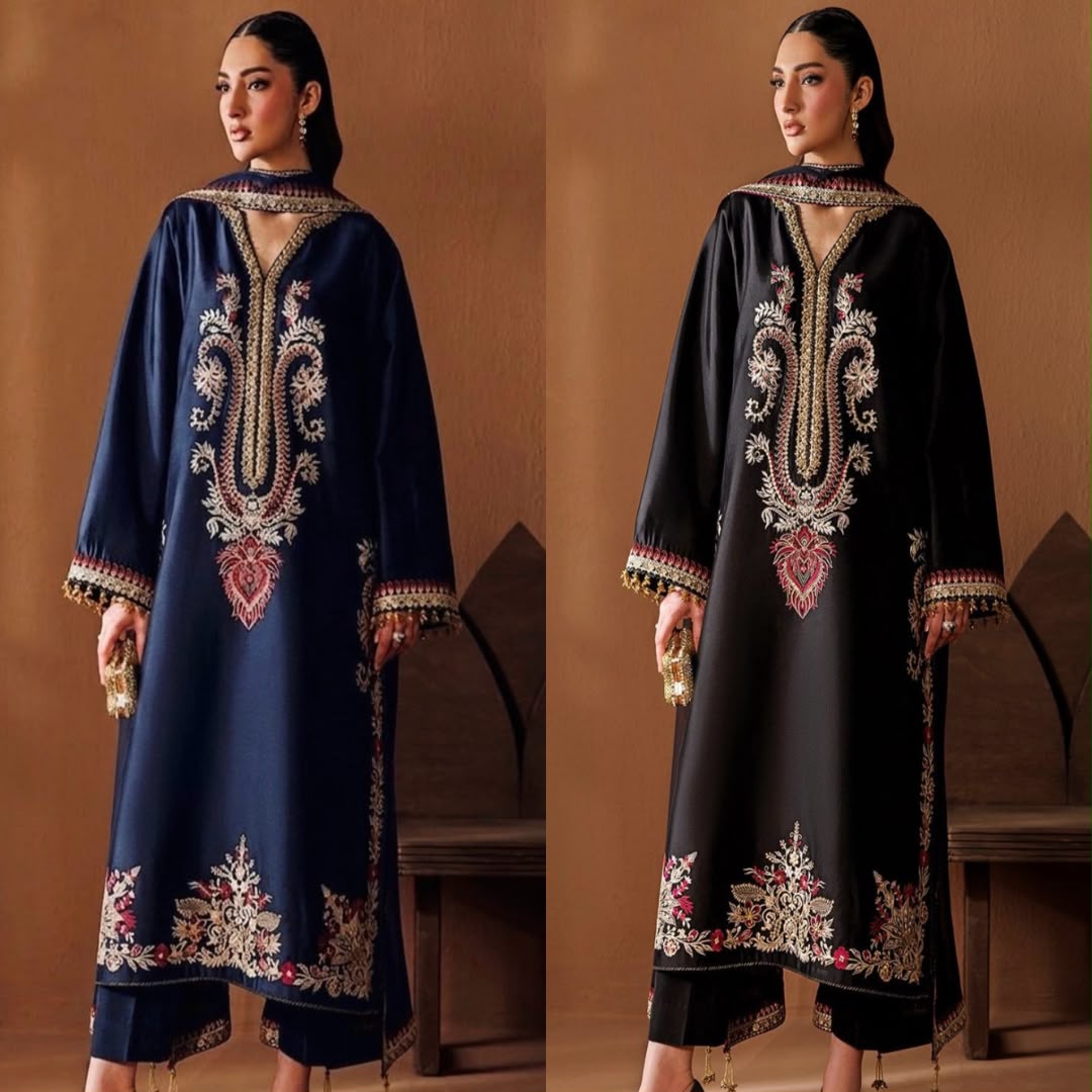 Nureh Chiffon Embroidered 3PC Suit - DESIGN 03