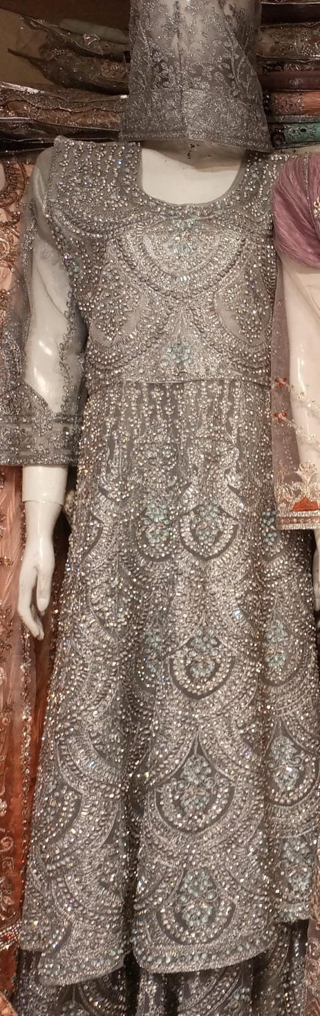 Bridal net Stone work ( 5 colours)
