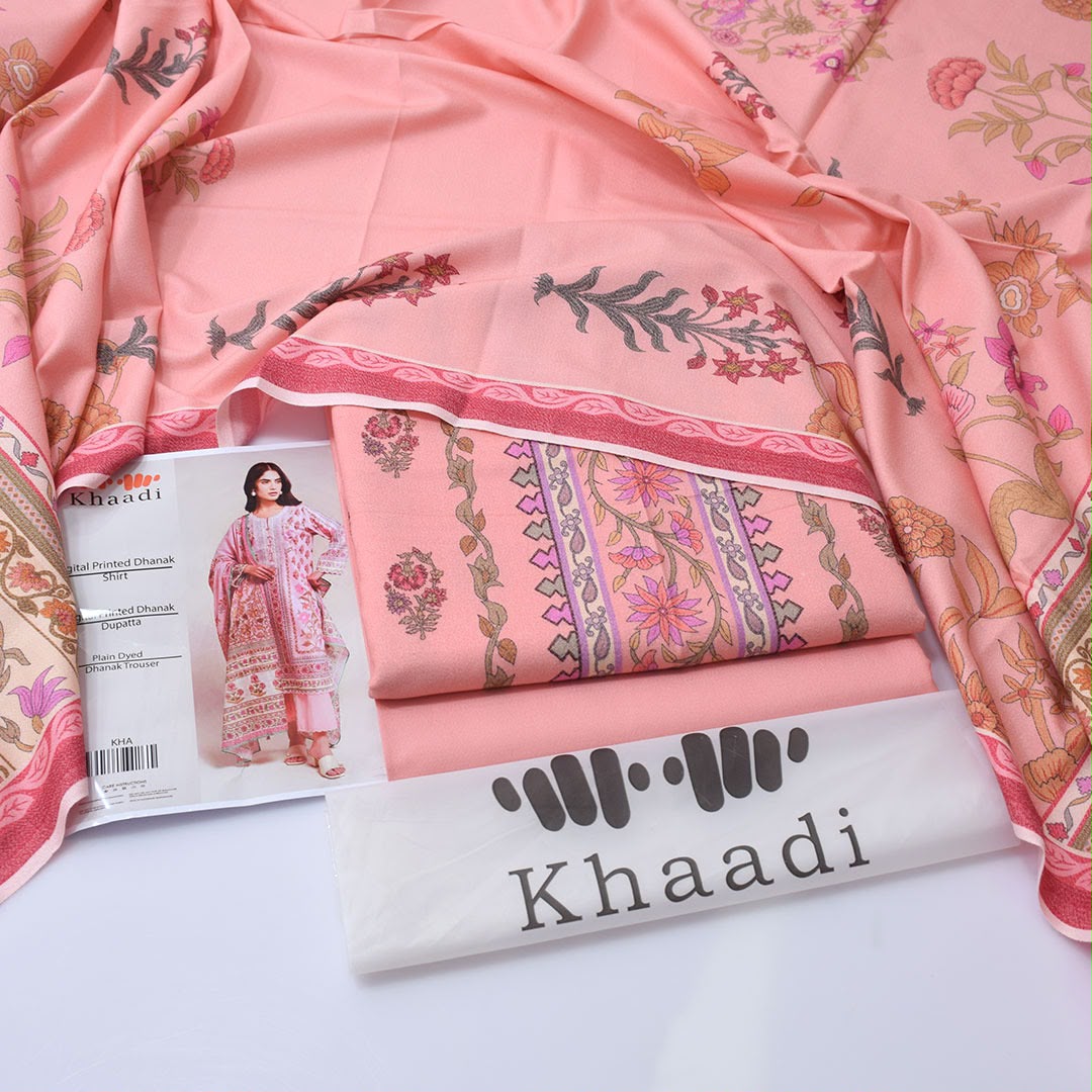 Khaadi Dhanak Printed 3PC Suit - DESIGN 03