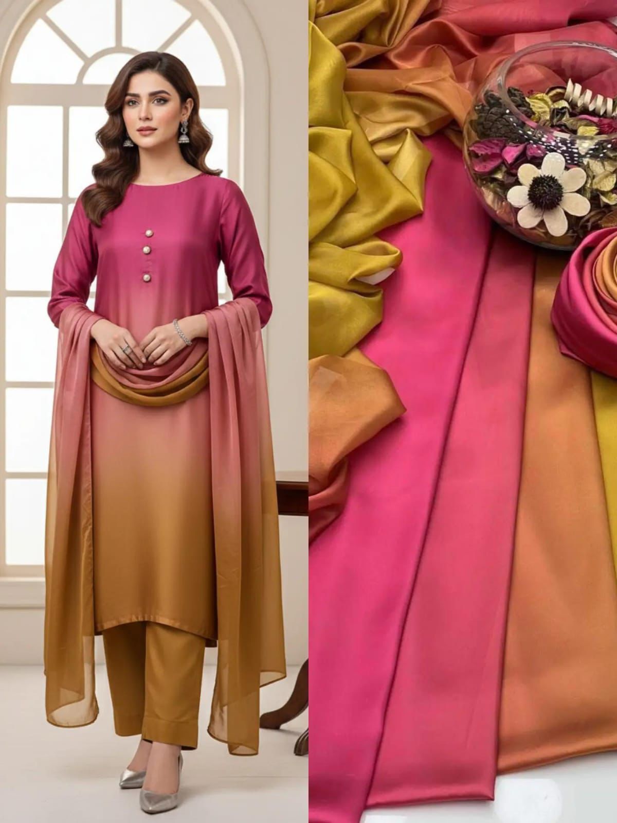 Shamooz Silk Digital Printed 3pc - Design 18