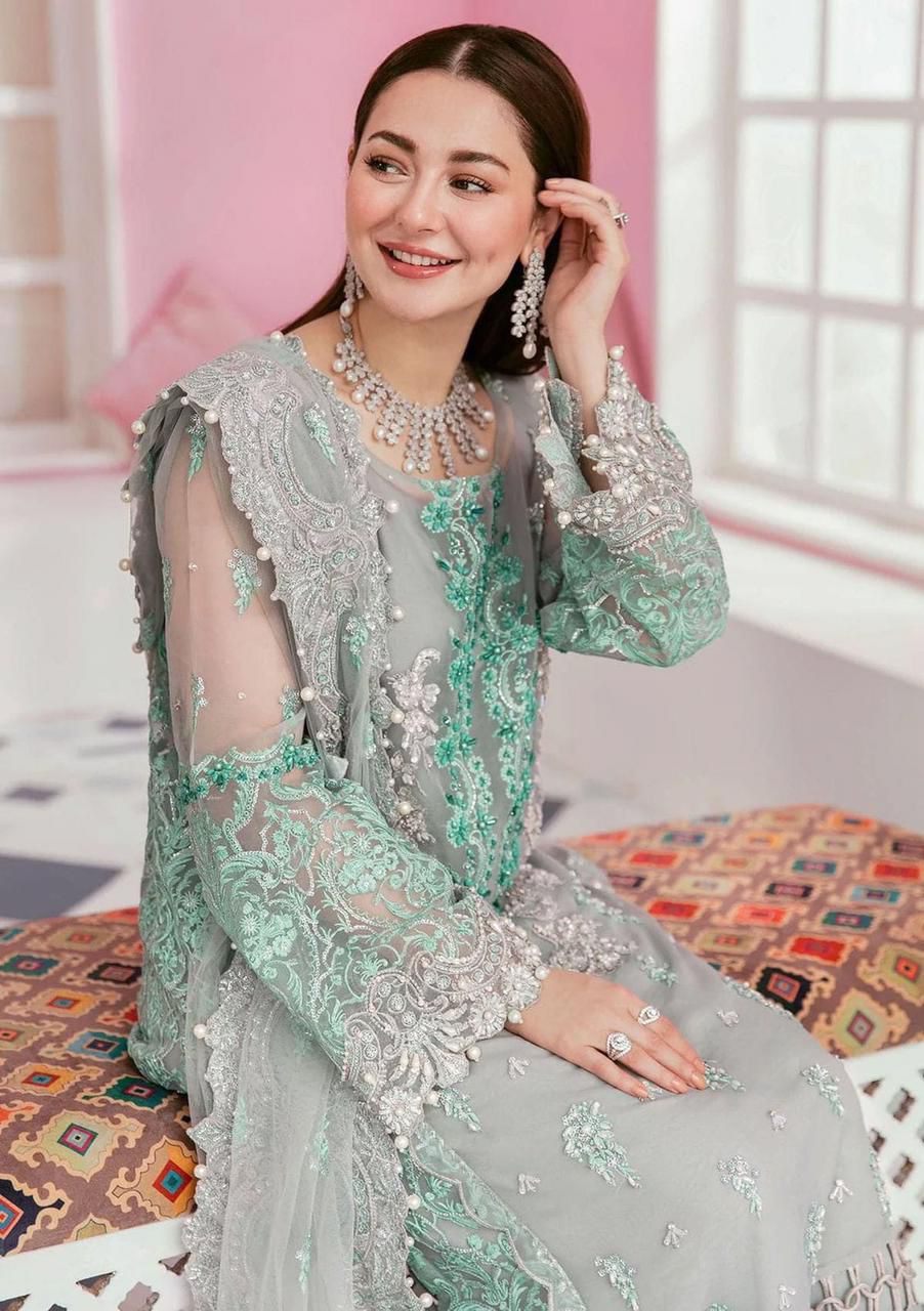 Elaaf Organza Embroidered 3PC Suit - DESIGN 02