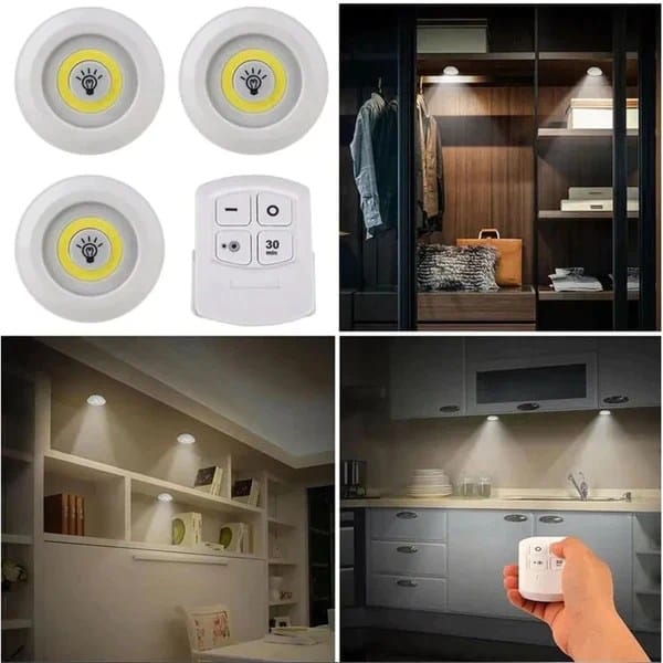3 Pcs Tap LED Light with Remote