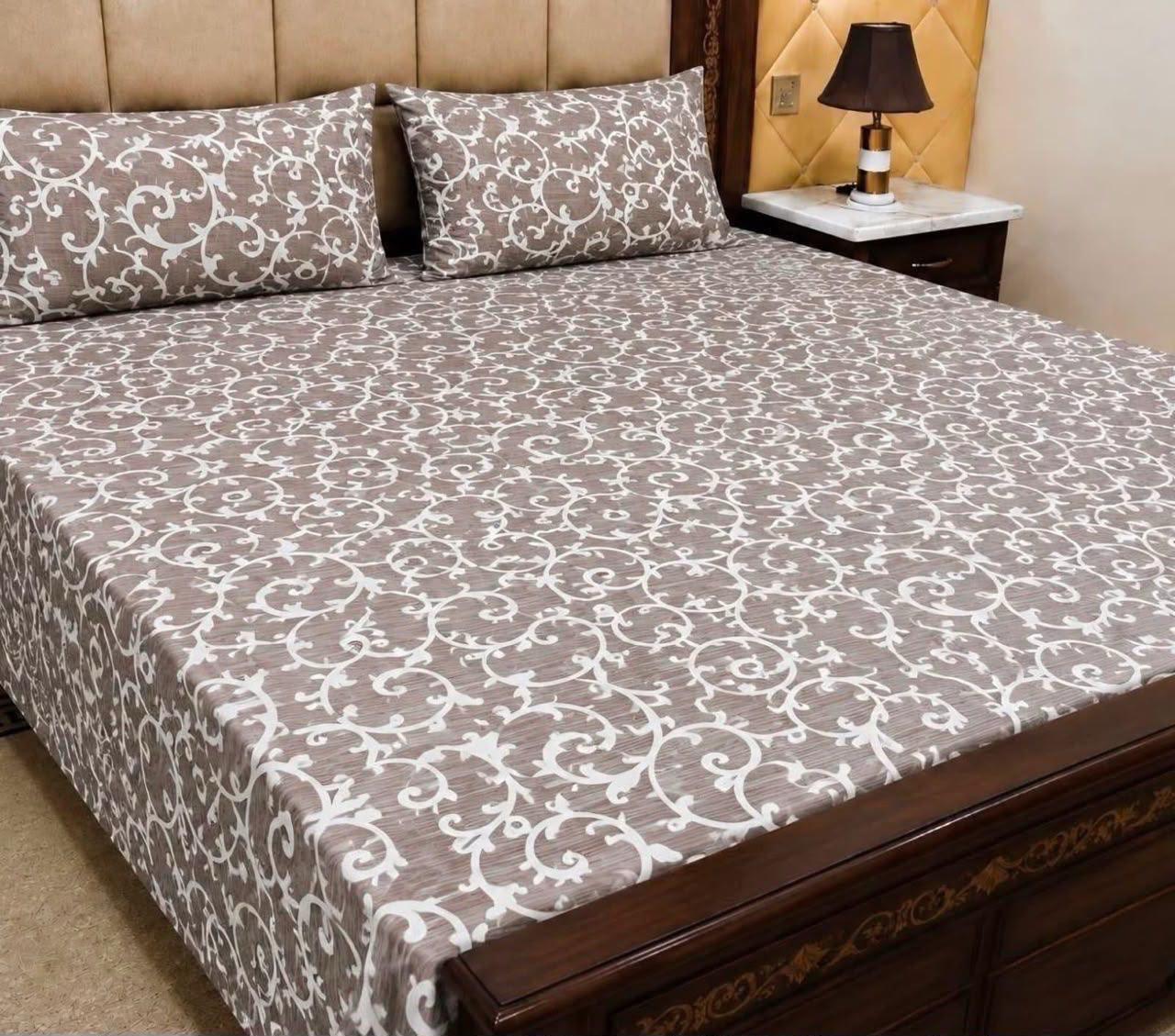 King Size BedSheet 3pc Pure Cotton - Export Quality - Design 5