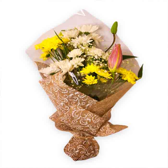 White & Yellow Daisies Bouquet
