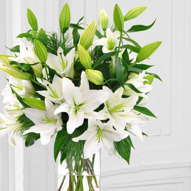 Bunch Of 5 White Lilies