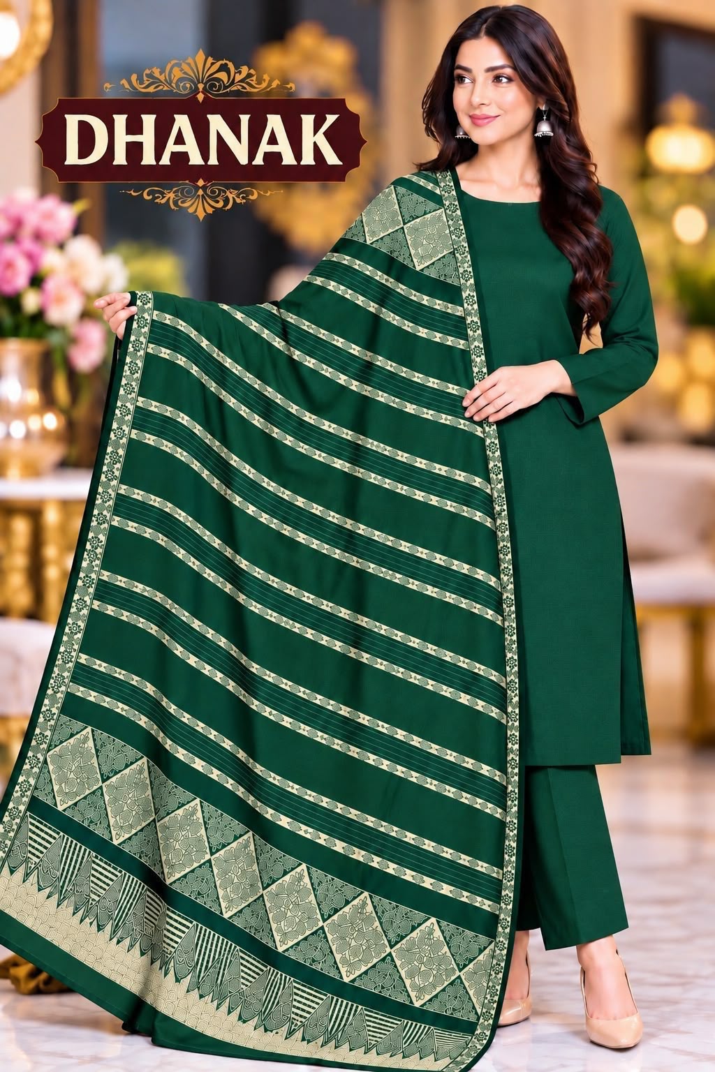 Most Hit Dhanak 3PC Suit - DESIGN 07