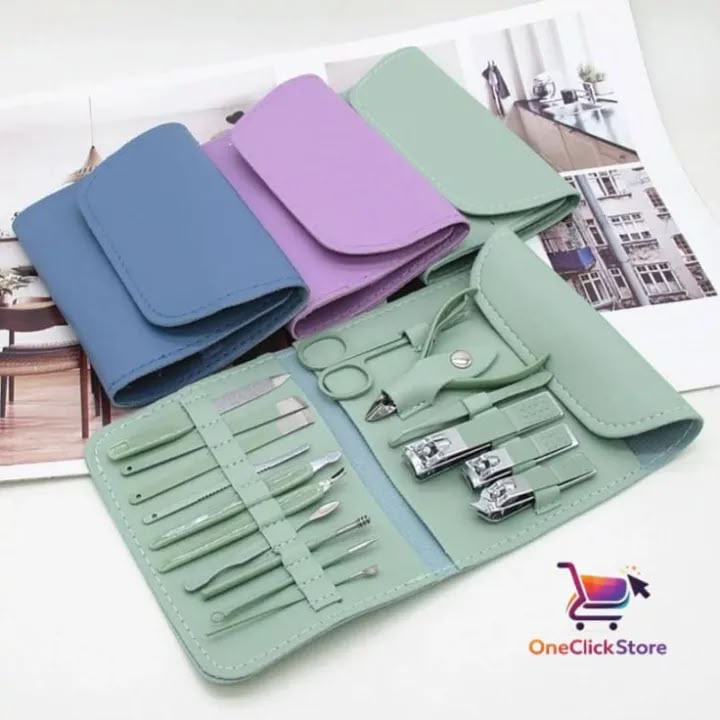 16 Pcs Manicure Pedicure Set with Leather Case