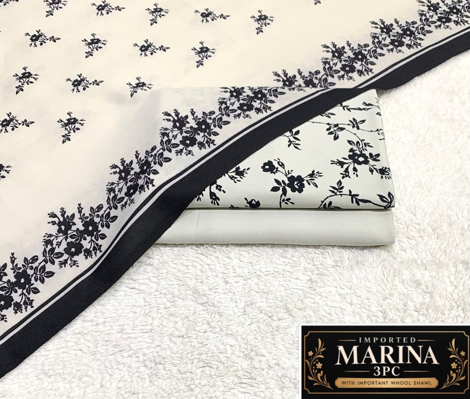 Imported Marina 3pc Collection By It - White Black