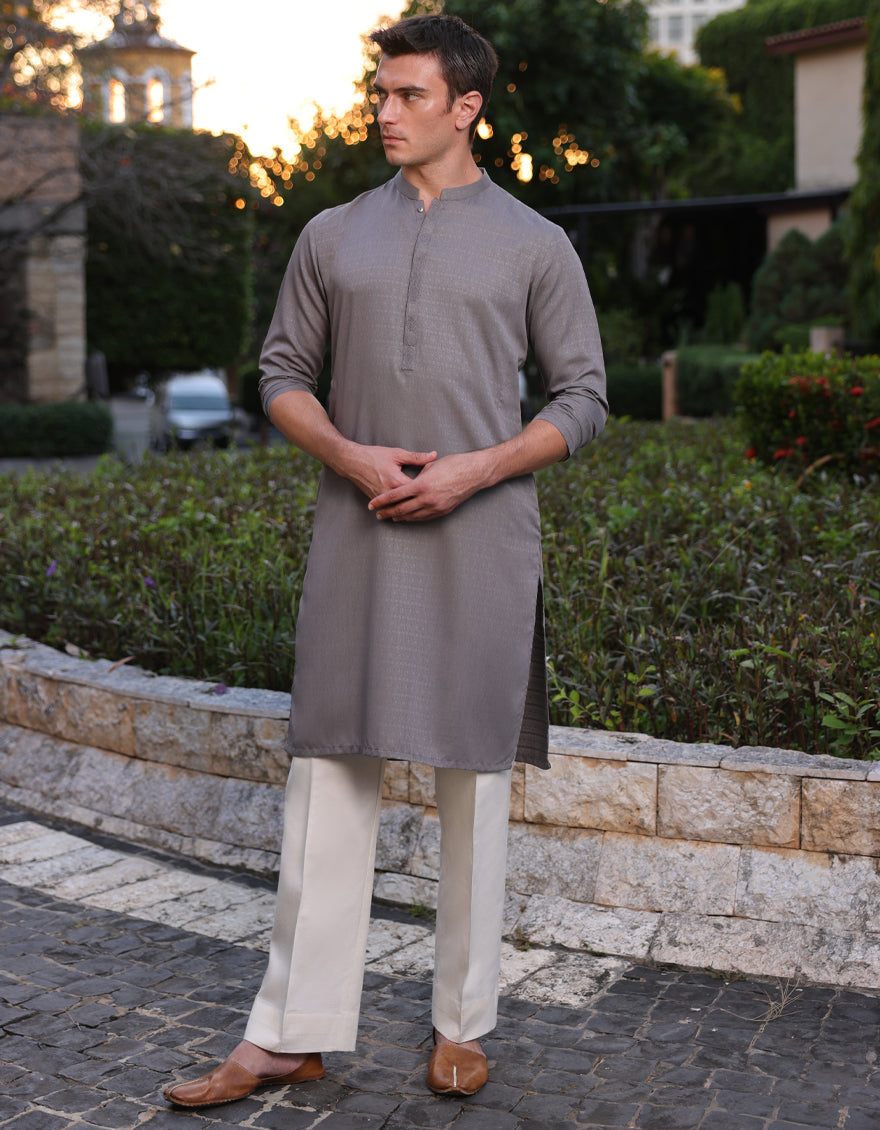 Mud Grey Blended Kurta J.