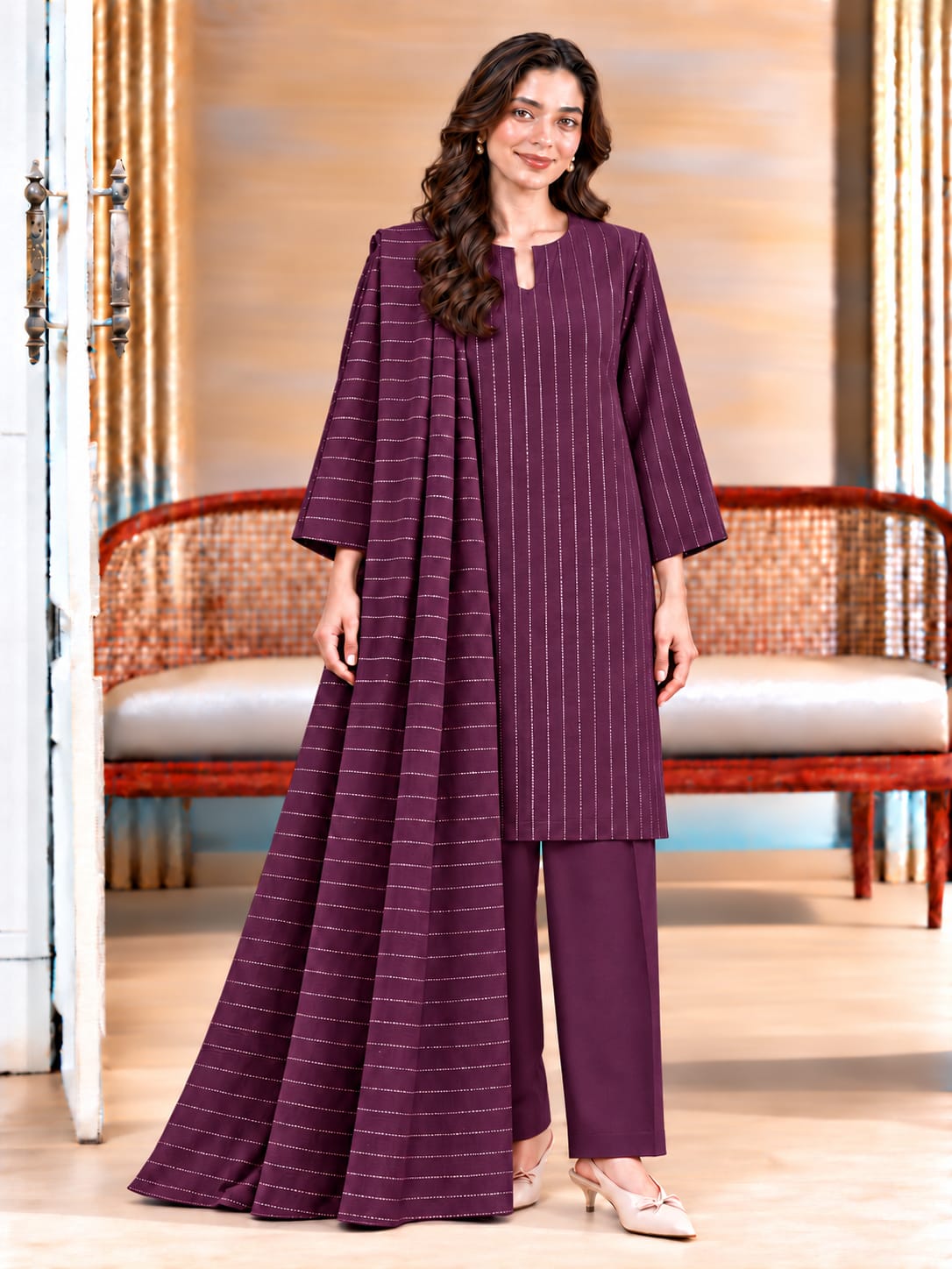 Bareeze Winter Dhanak Marina Velvet 3pc - DESIGN 02