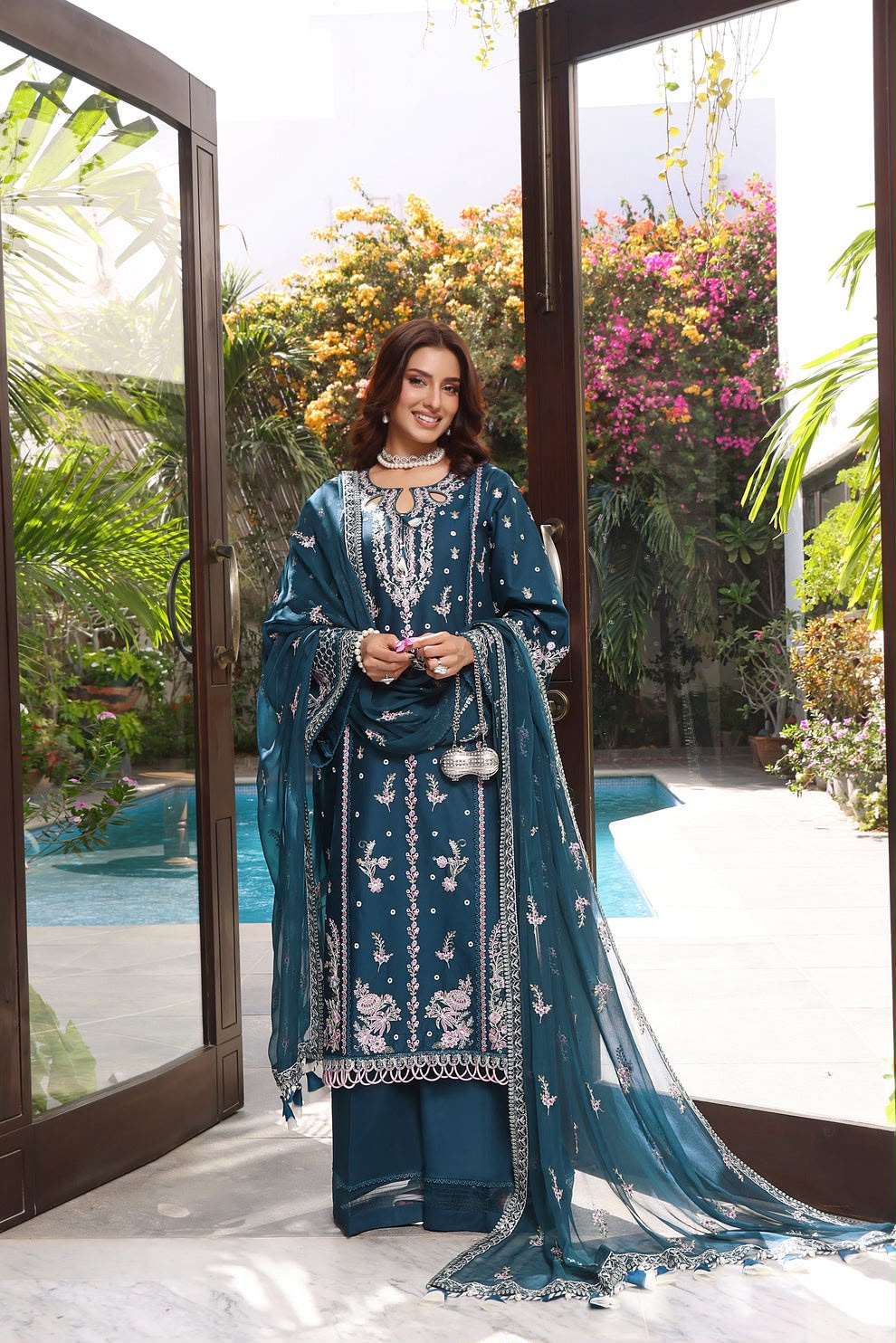 Iznik Dhanak Embroidered 3PC Suit D#2744 - DESIGN 09