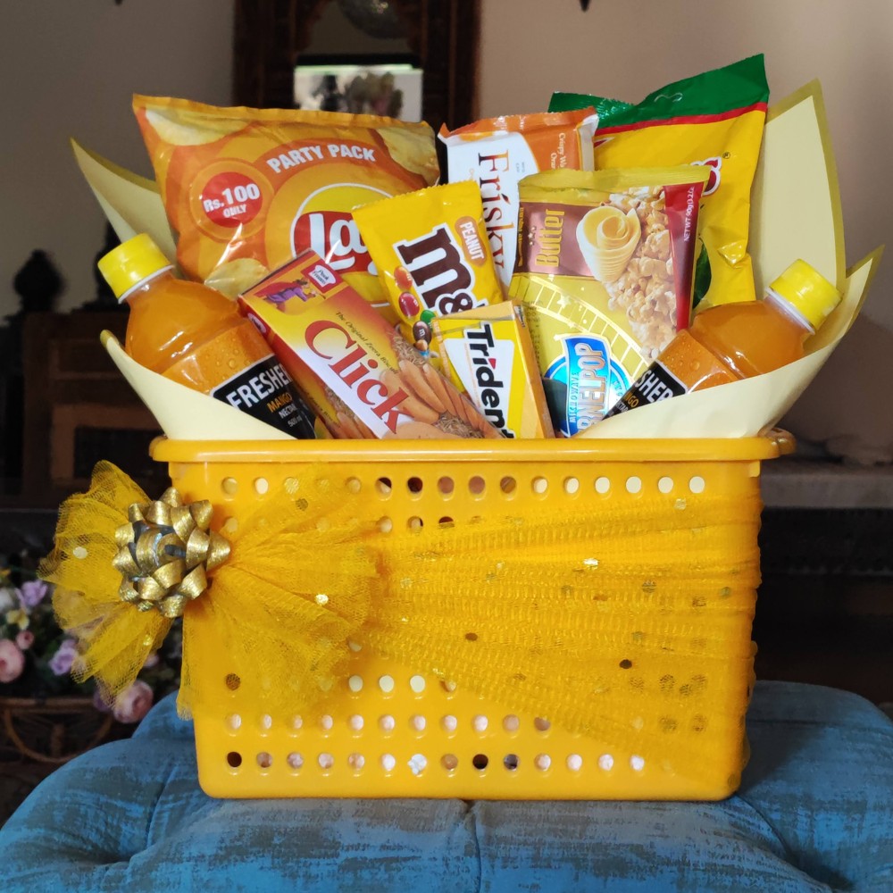 Classic Yellow Snack Basket
