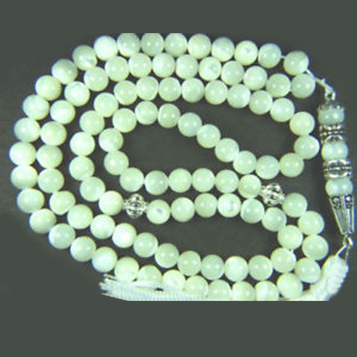 Tasbeeh - Prayer Beads - Light Green & White