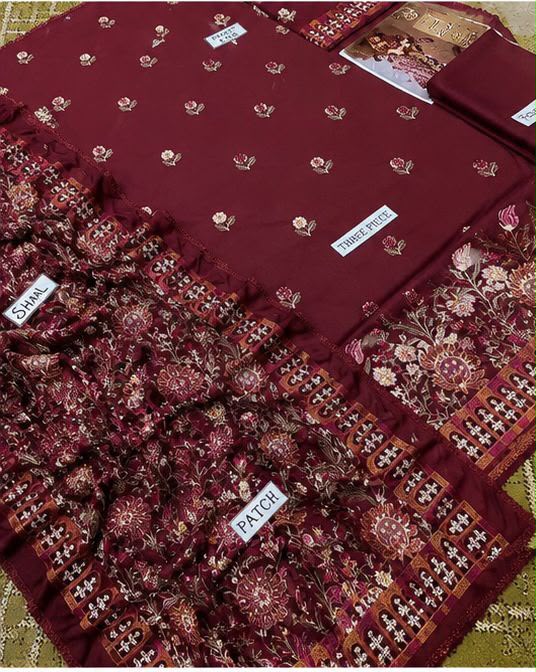 Bareeza AL 831 Dhanak Heavy Embroidered 3pc - DESIGN 27