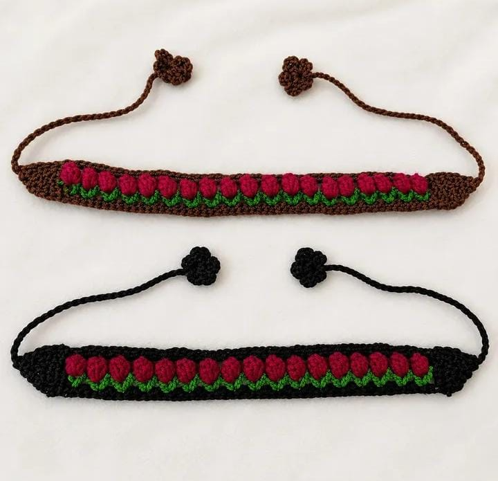 Crochet Tulip Headband - Handmade