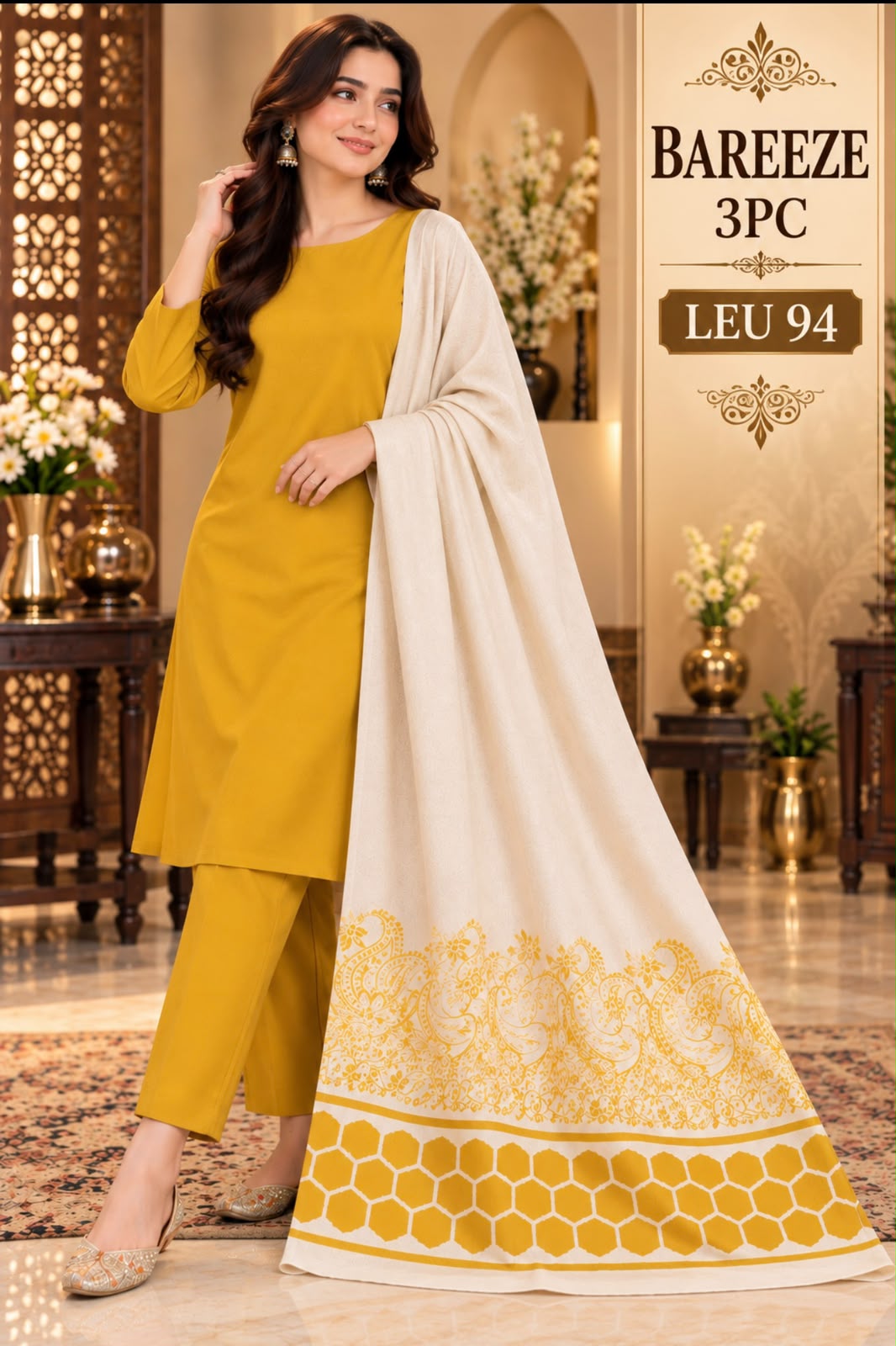 Bareeze Dhanak 3PC Suit D#LEU-94 - DESIGN 07