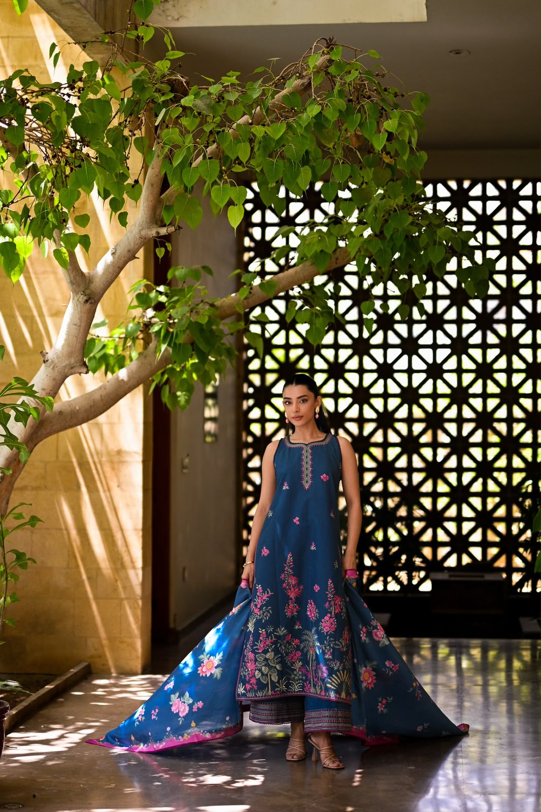 Zaib Dhanak Embroidered 3PC Suit D#1431 - DESIGN 02