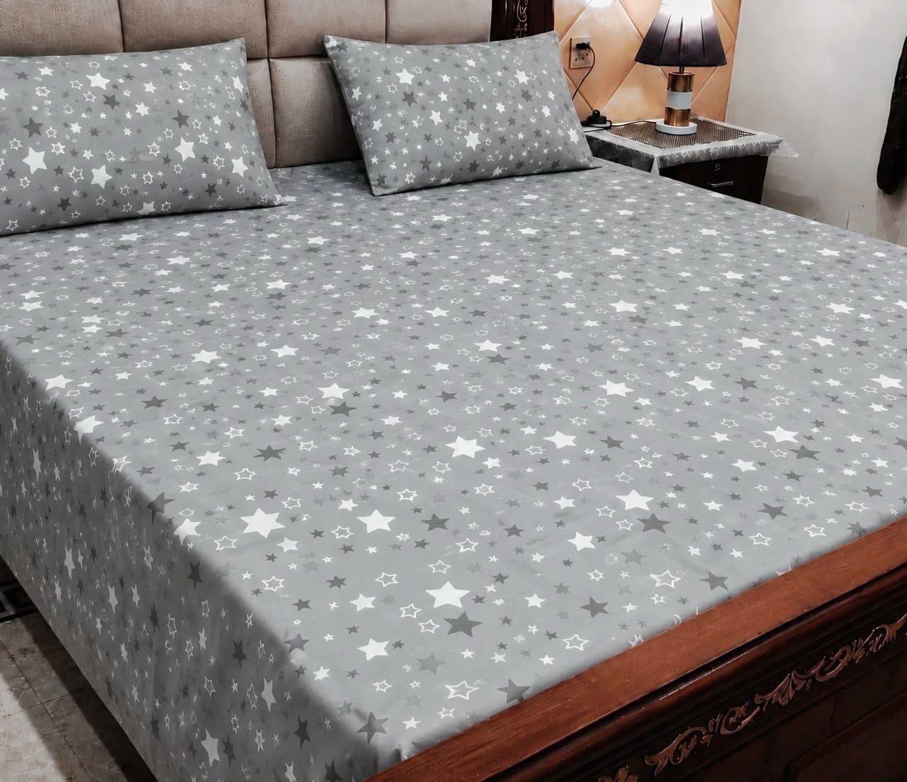 King Size BedSheet 3pc Pure Cotton - Export Quality - Design 22