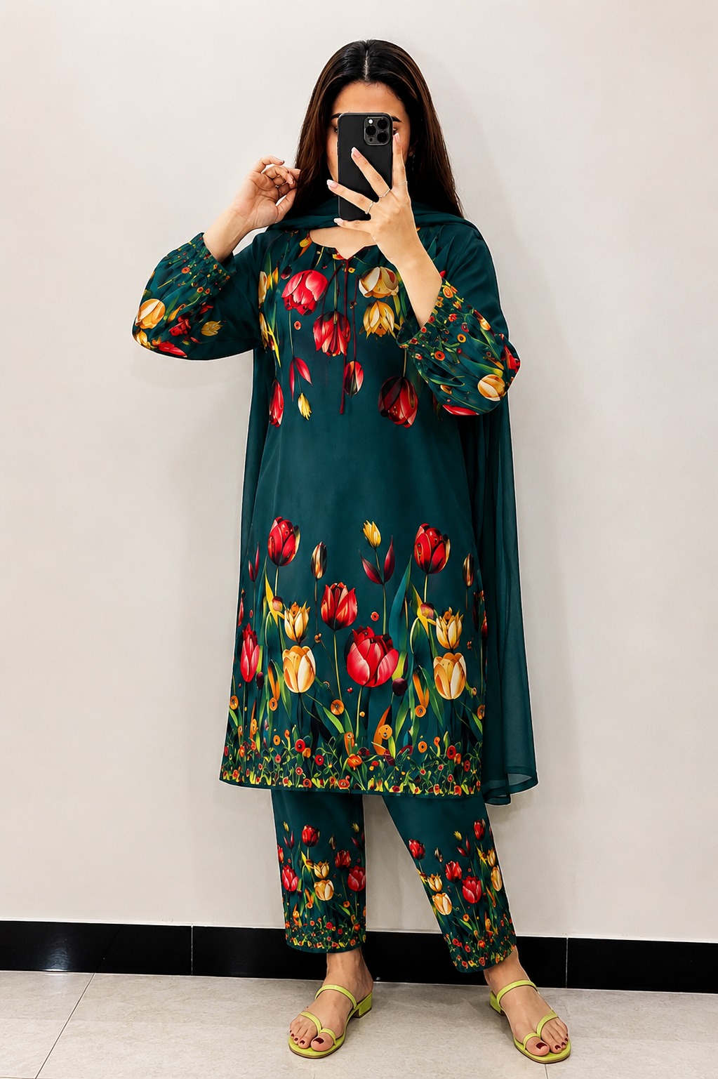 Shamooz Silk Digital Printed 3pc - Design 20