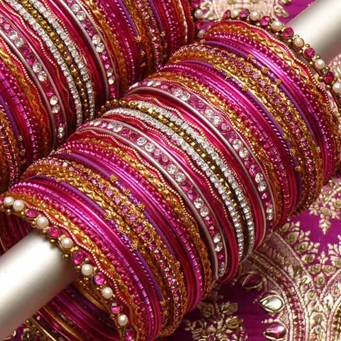Golden Kangan with Pink Choori