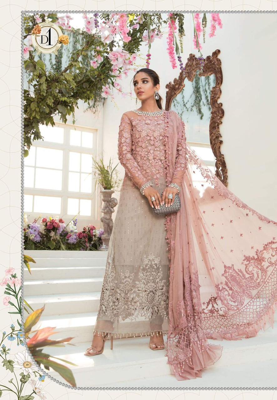 Maria B Chiffon Embroidered 3PC Suit D#MD963 - DESIGN 03