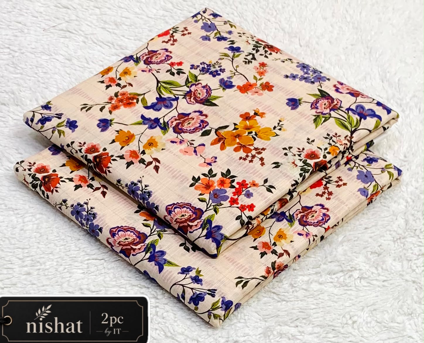 Nishat Allover Khaddar 2pc By It - Peach Multi