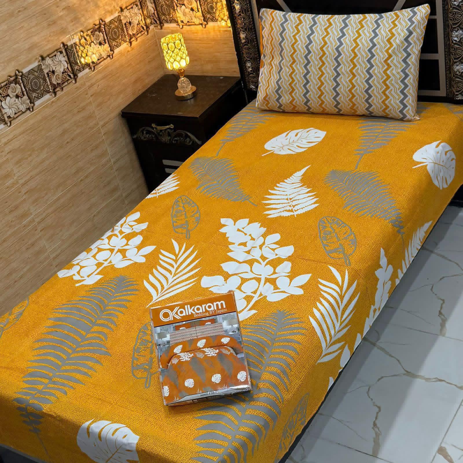 Alkaram 4pc Mix Cotton Single Bedsheet Pair - Design 15