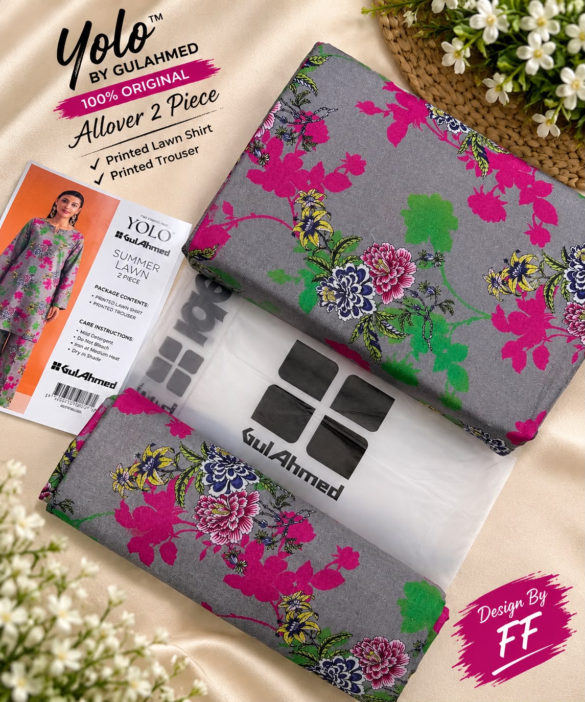YOLO by Gul Ahmed Cords 2PC Lawn - DESIGN 06