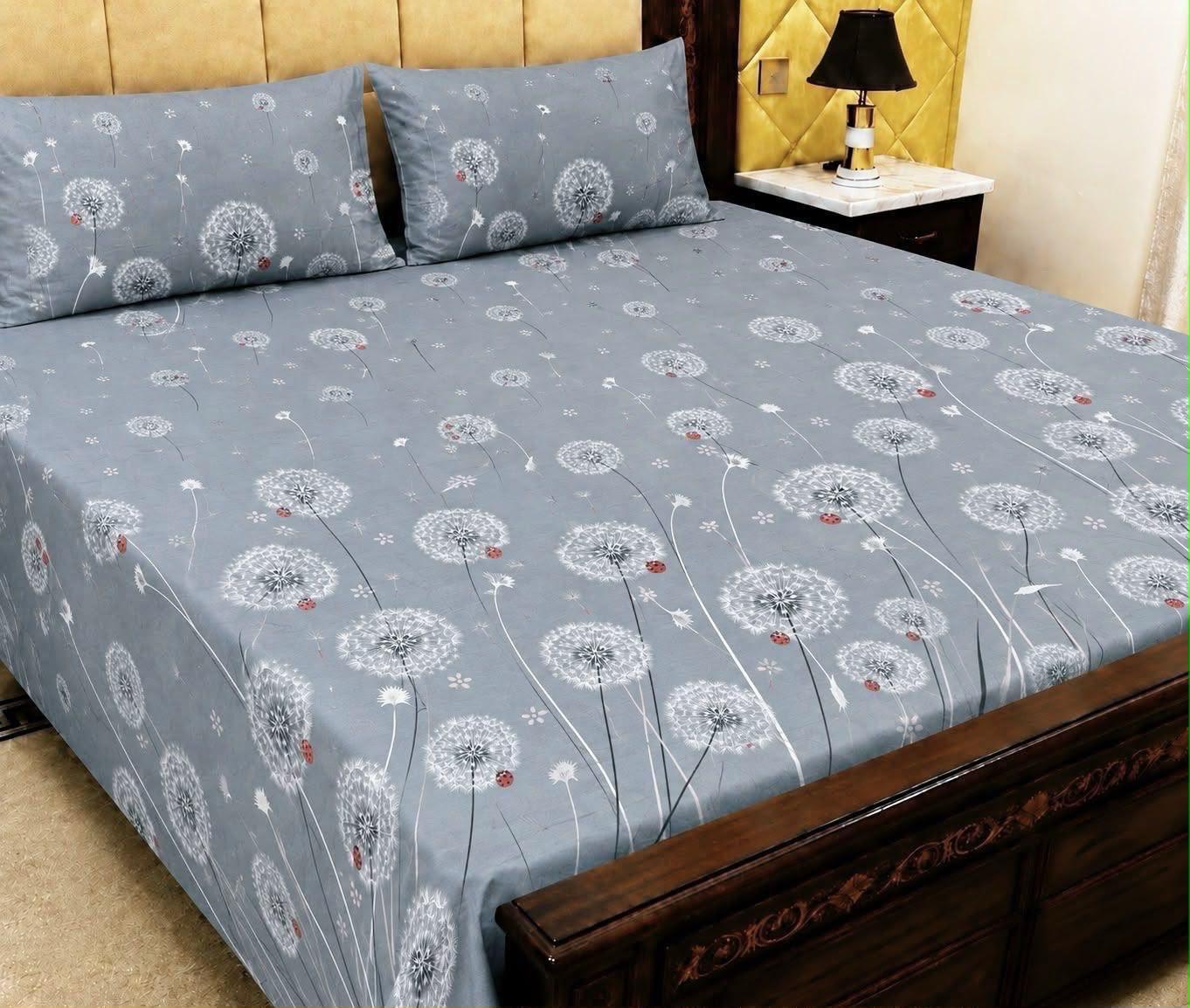 King Size BedSheet 3pc Pure Cotton - Export Quality - Design 9