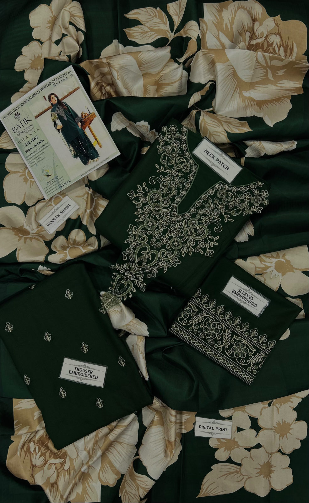 Batik Dhanak Embroidered 3PC Suit D#NF467 - DESIGN 02