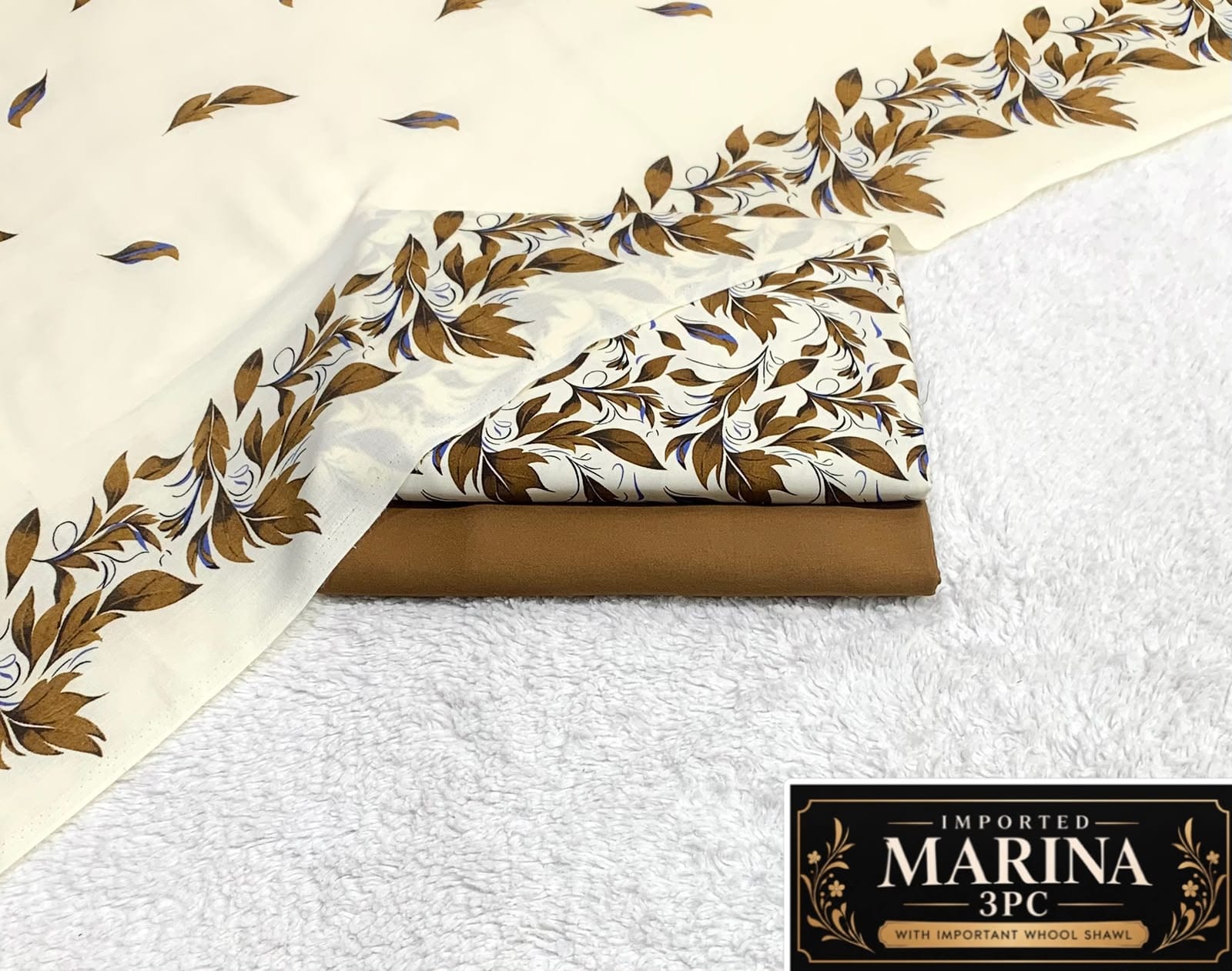 Imported Marina 3pc Collection By It - Cream Brown