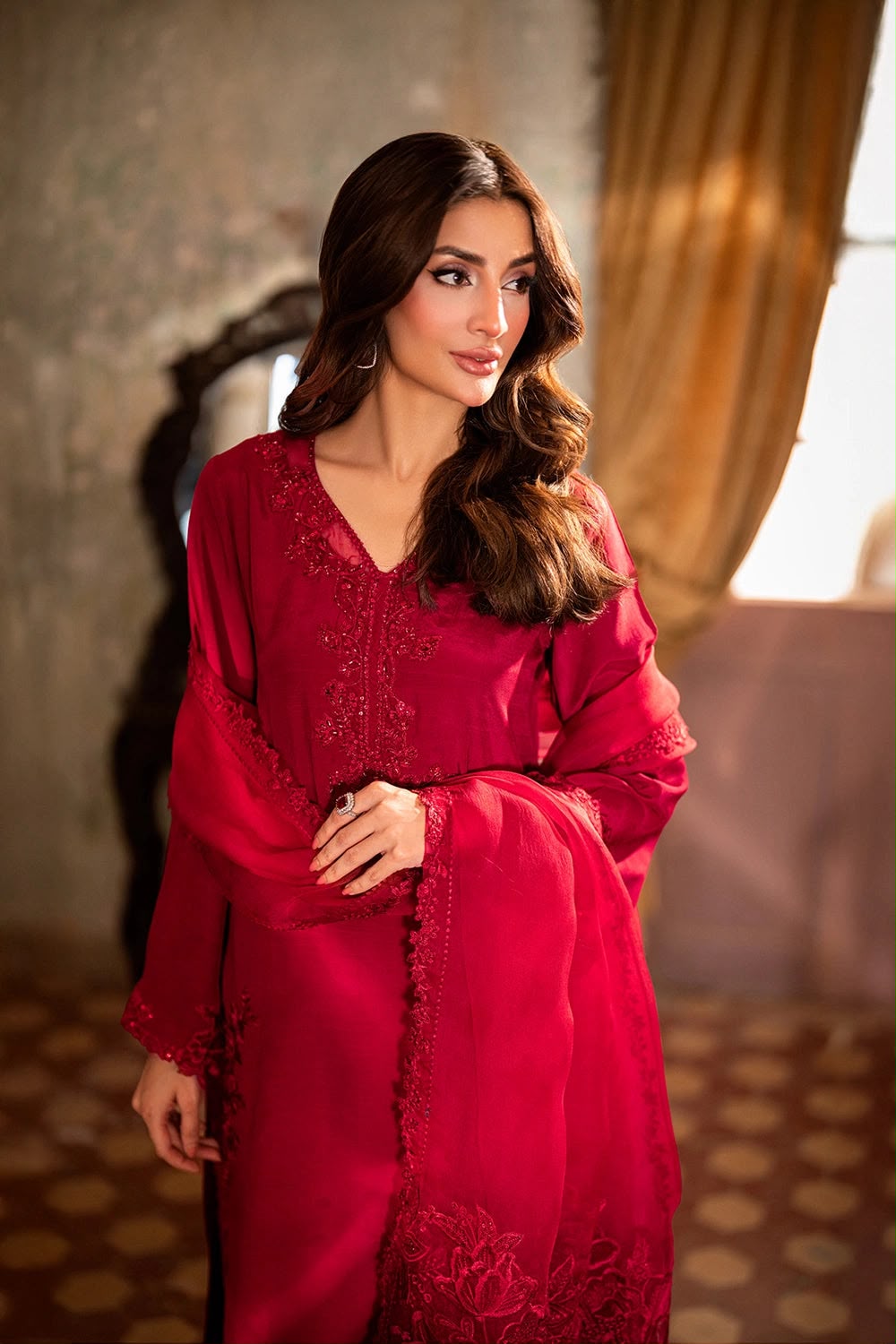 Rangreza Chiffon Embroidered 3PC Suit - DESIGN 02