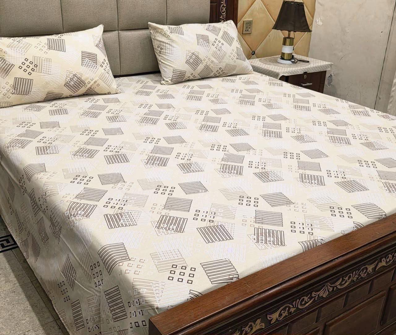 4pc Cotton BedSheet Set 60x90" - Design 4
