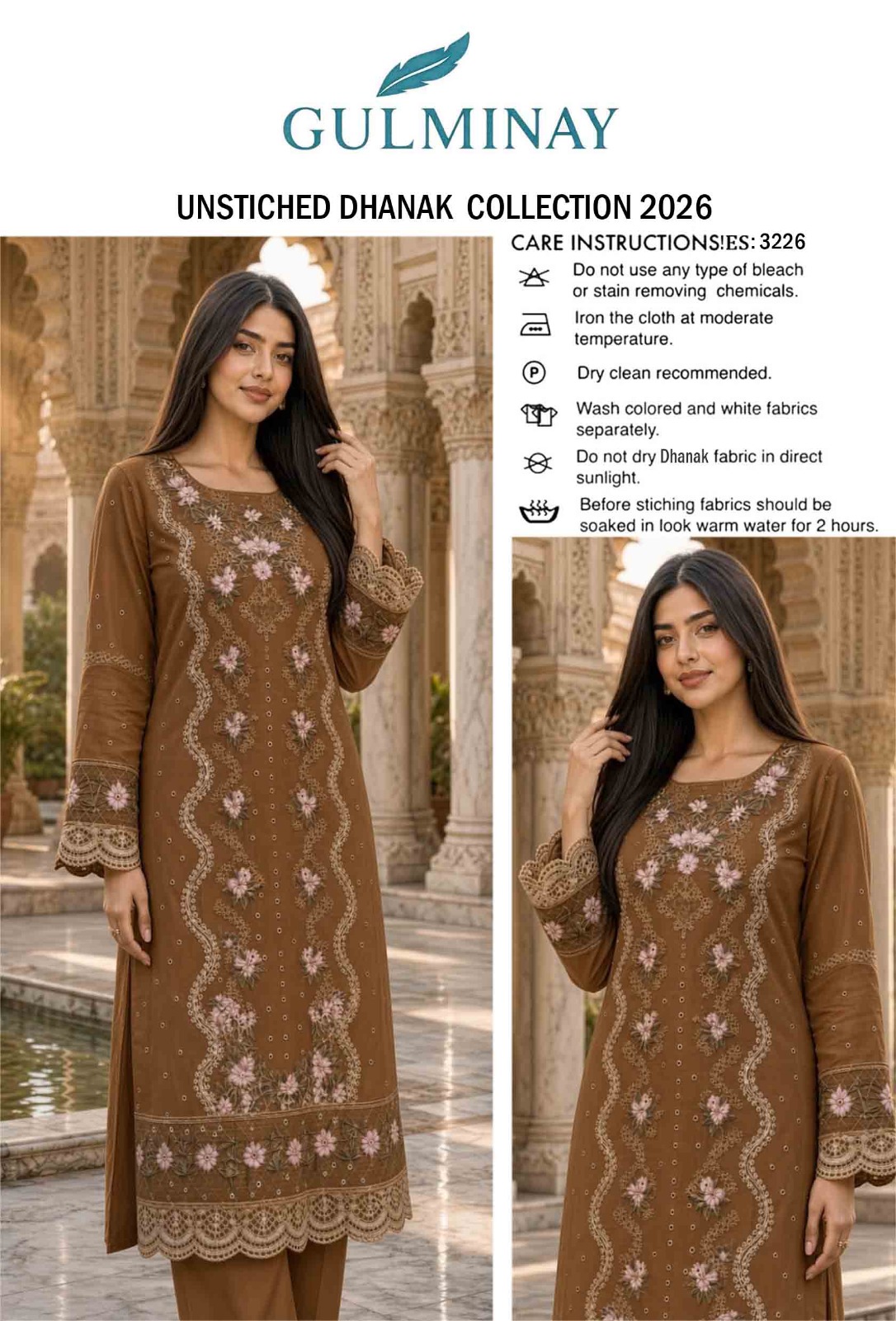 Dhanak Embroidered 2pc - DESIGN 04