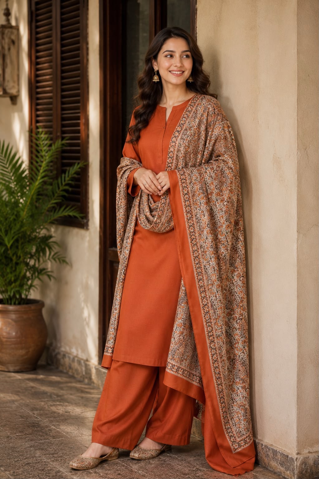 Dhanak 3PC Suit with Turkish Shawl - DESIGN 05