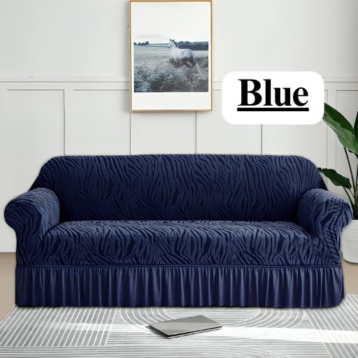 Zebra Style Sofa Covers - Blue