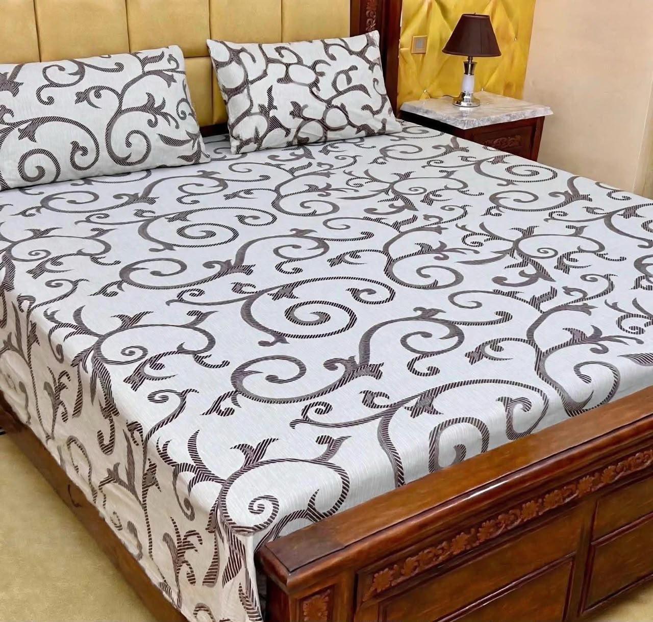 King Size BedSheet 3pc Pure Cotton - Export Quality - Design 19