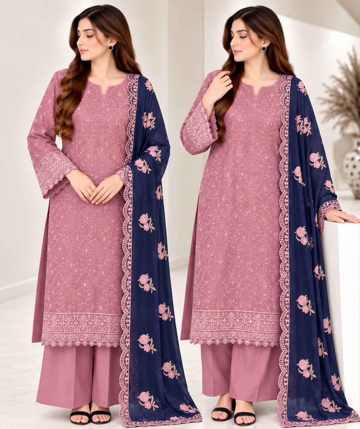 Batik Dhanak Embroidered 3PC Suit D#517 - DESIGN 02