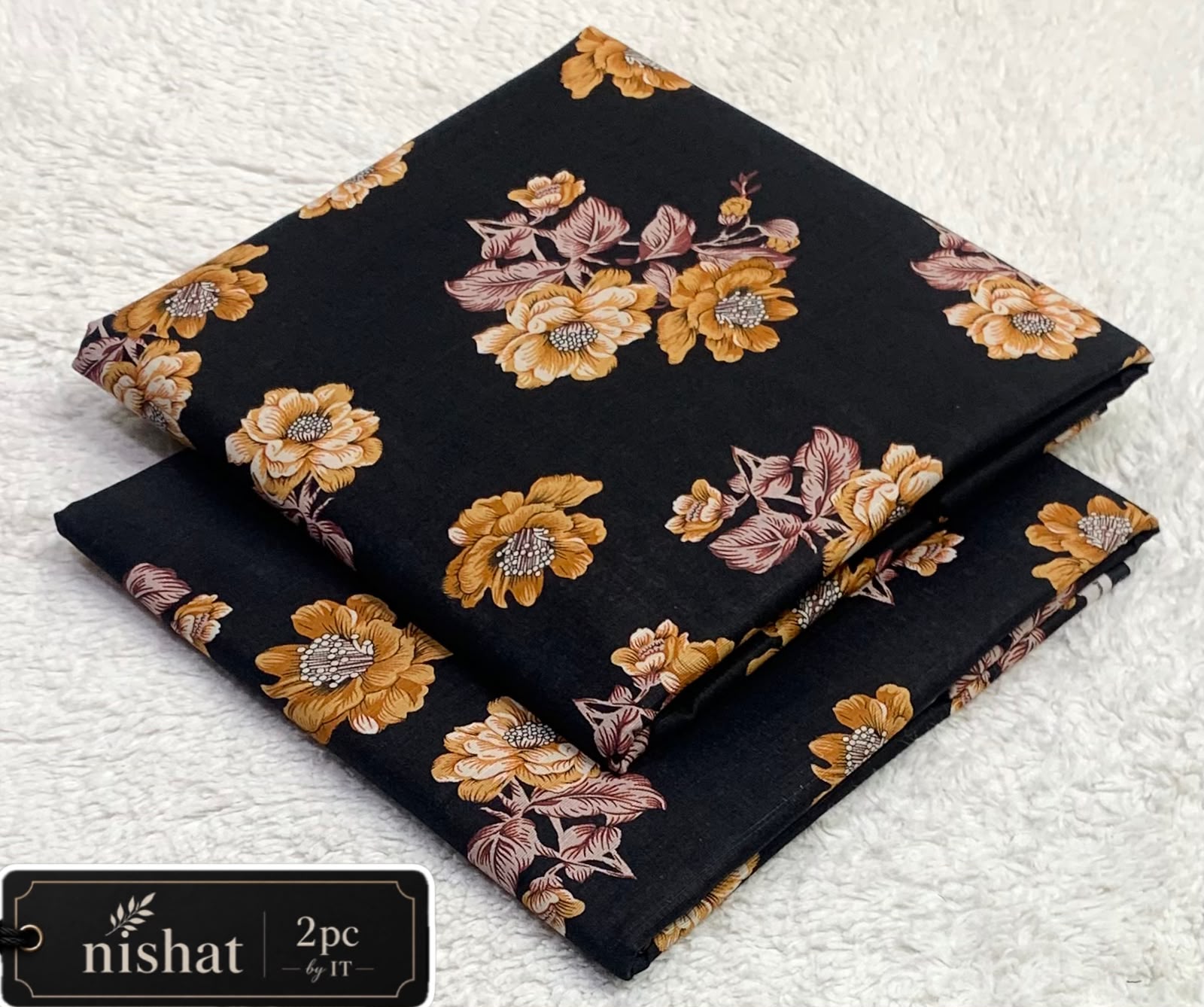 Nishat Allover Khaddar 2pc By It - Black Peach