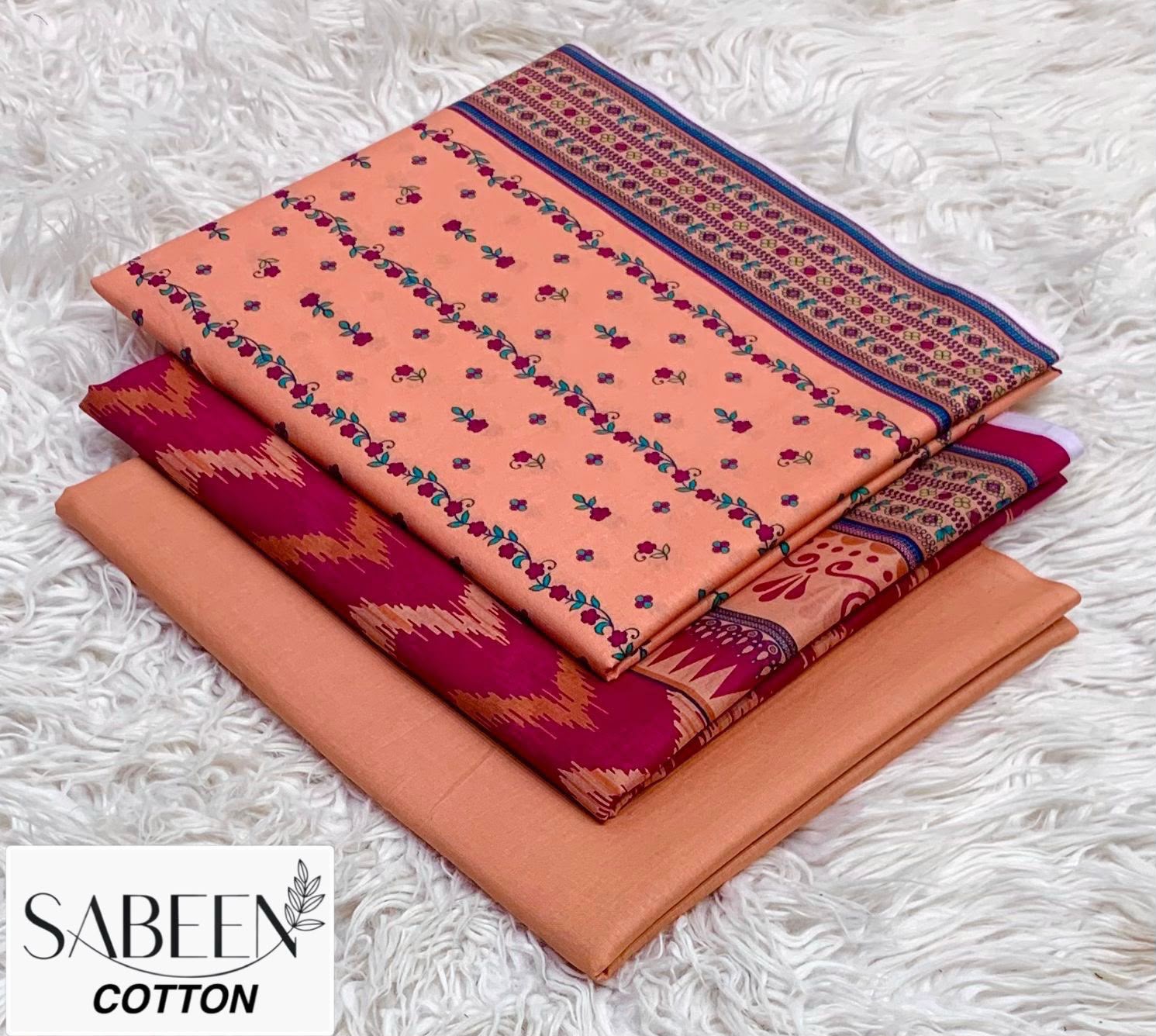 Sabeen Cotton Original 3pc - Peach